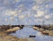 Eugene Boudin The Entrance to Trouville Harbour oil
